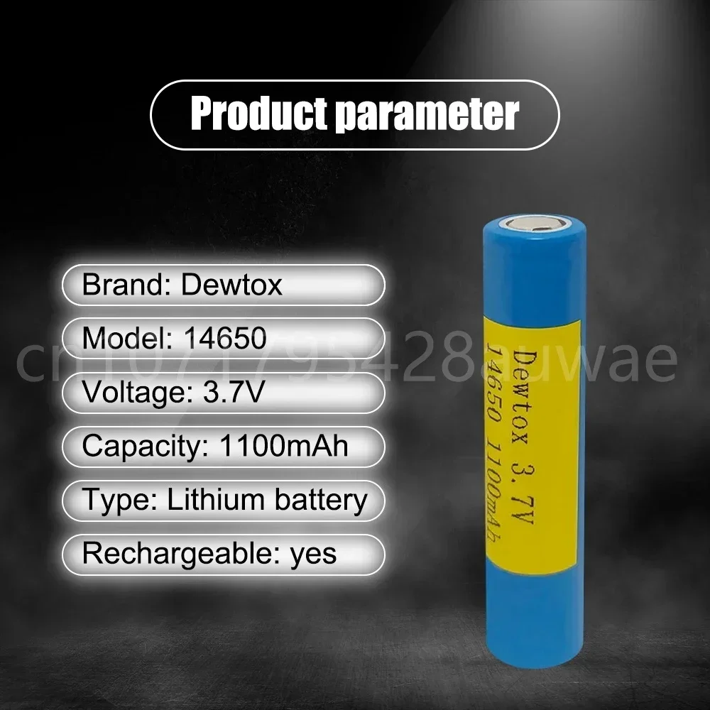 14650 Lithium Battery 3.7v Rechargeable Battery Full Capacity 1100mah Flat Head Cylindrical Rechargeable Battery