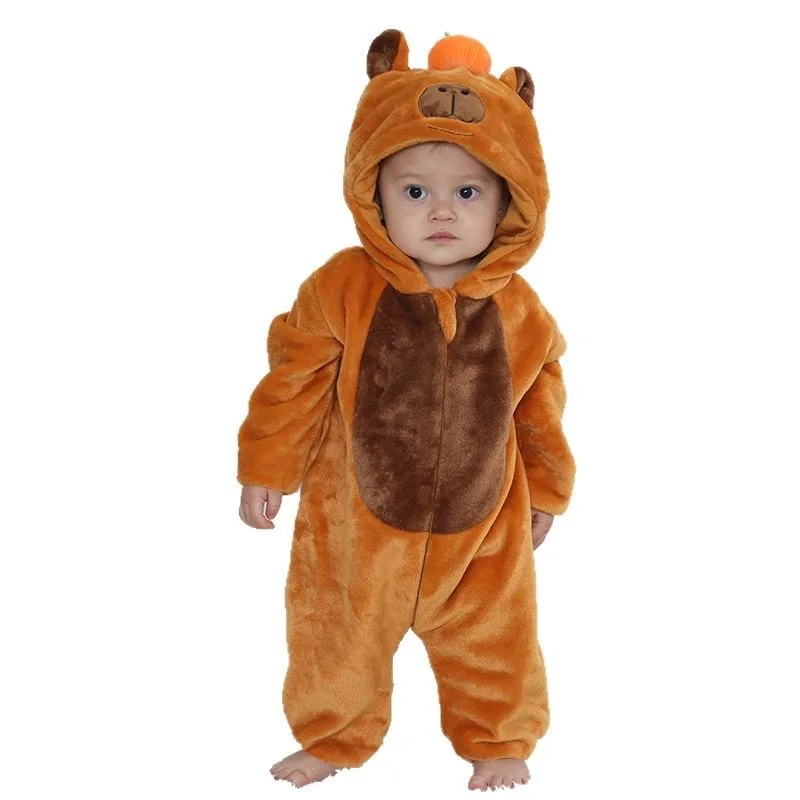 

Baby Onesies Capybara Kigurumi Warm Romper Newborn Boy Girl Clothes Halloween Animal Costumes Cartoon Outfit Kawaii Jumpsuit
