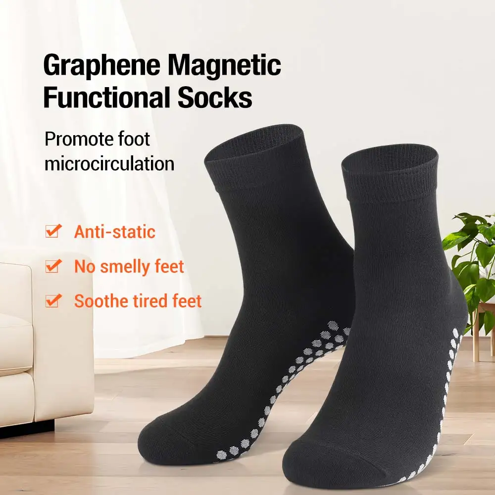 1pair Magnetic health socks for men and women stretch Graphene magnetic therapy anti-static foot care to relieve foot fatigue