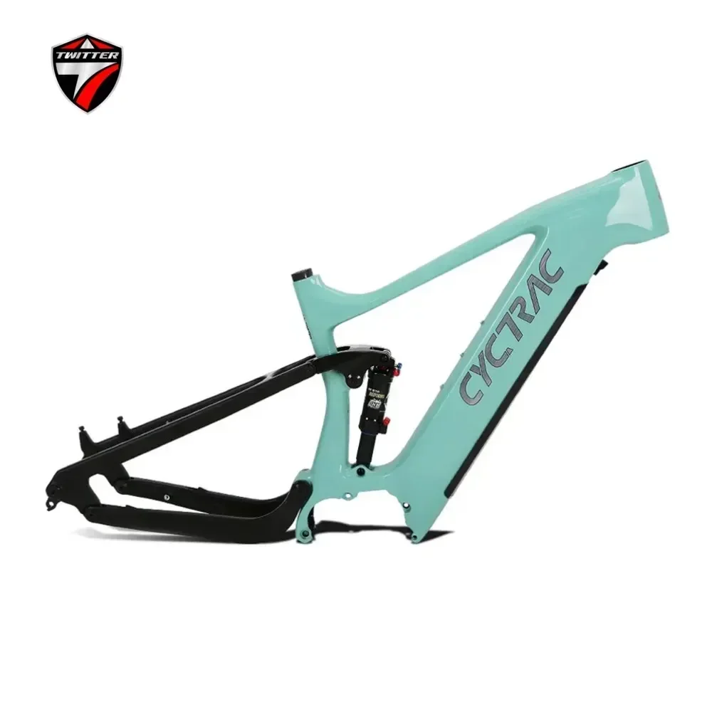 

2023 TWITTER EM10 T1000 Carbon Fiber Full Suspension Travel Electric Bike Frame Barrel pumping 12*148mm with 27.5/29 *2.35 wheel