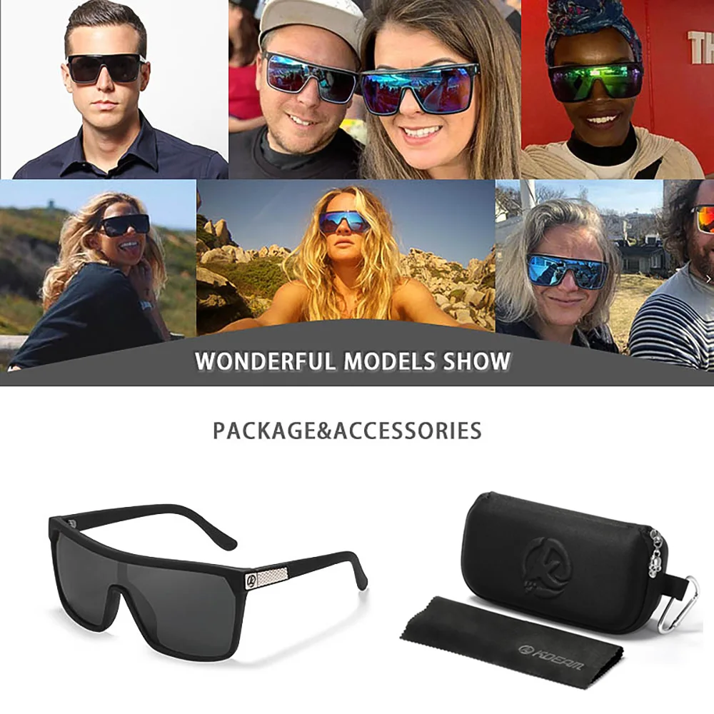 Kdeam High-End-Angels onnen brille für Männer und Frauen einteilige polarisierte Sonnenbrille mit langlebigen 5-Barrel-Scharnieren – Detail 2