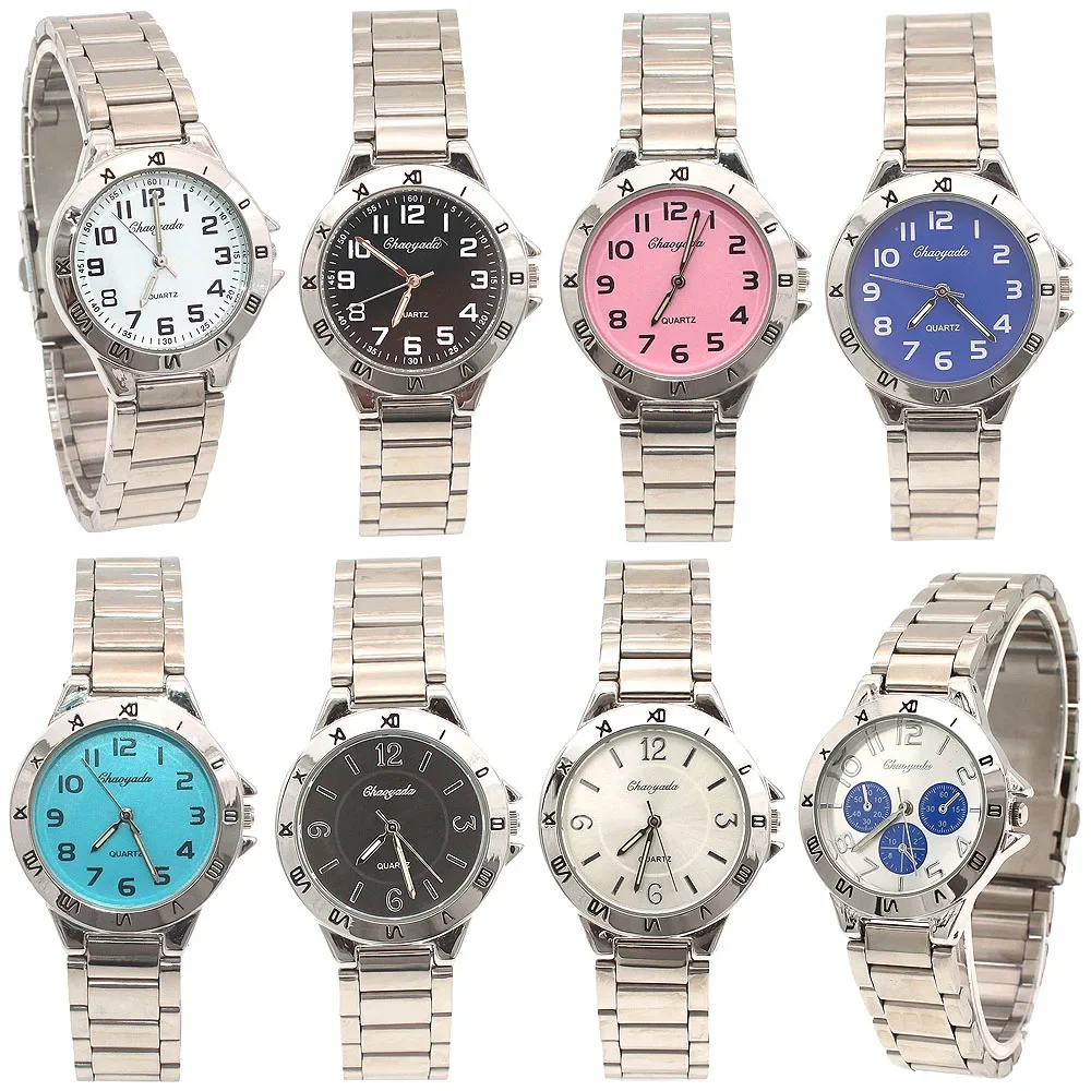 High Quality Women Watches Casual Lady Simple Watch Fashion Band Men Women Stainless Steel Band Quartz Dress Wristwatch