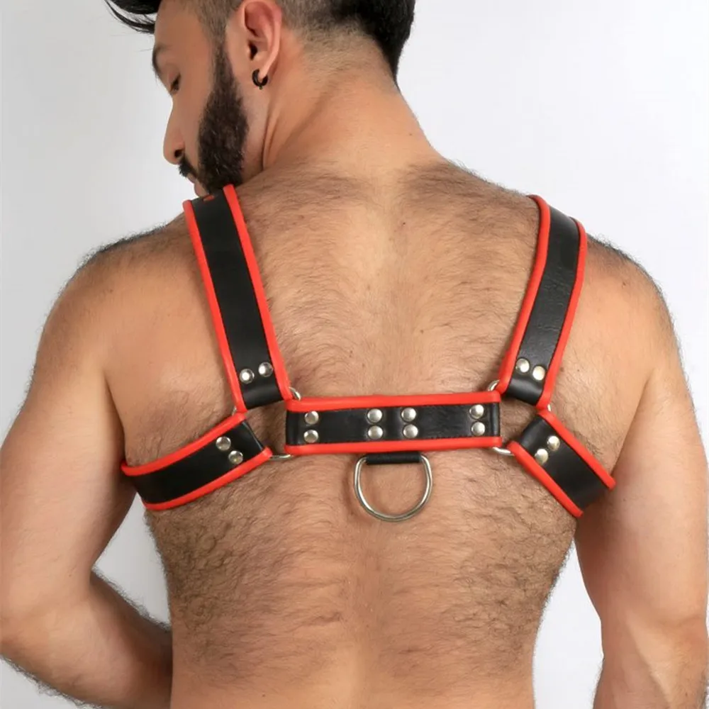 مثلي الجنس الهذيان تسخير BDSM مثير الكتف تسخير حزام الوثن الرجال الجلود الجسم قفص مربط صدر حزام حزام جرو مثلي الجنس الملابس الداخلية الجنس
