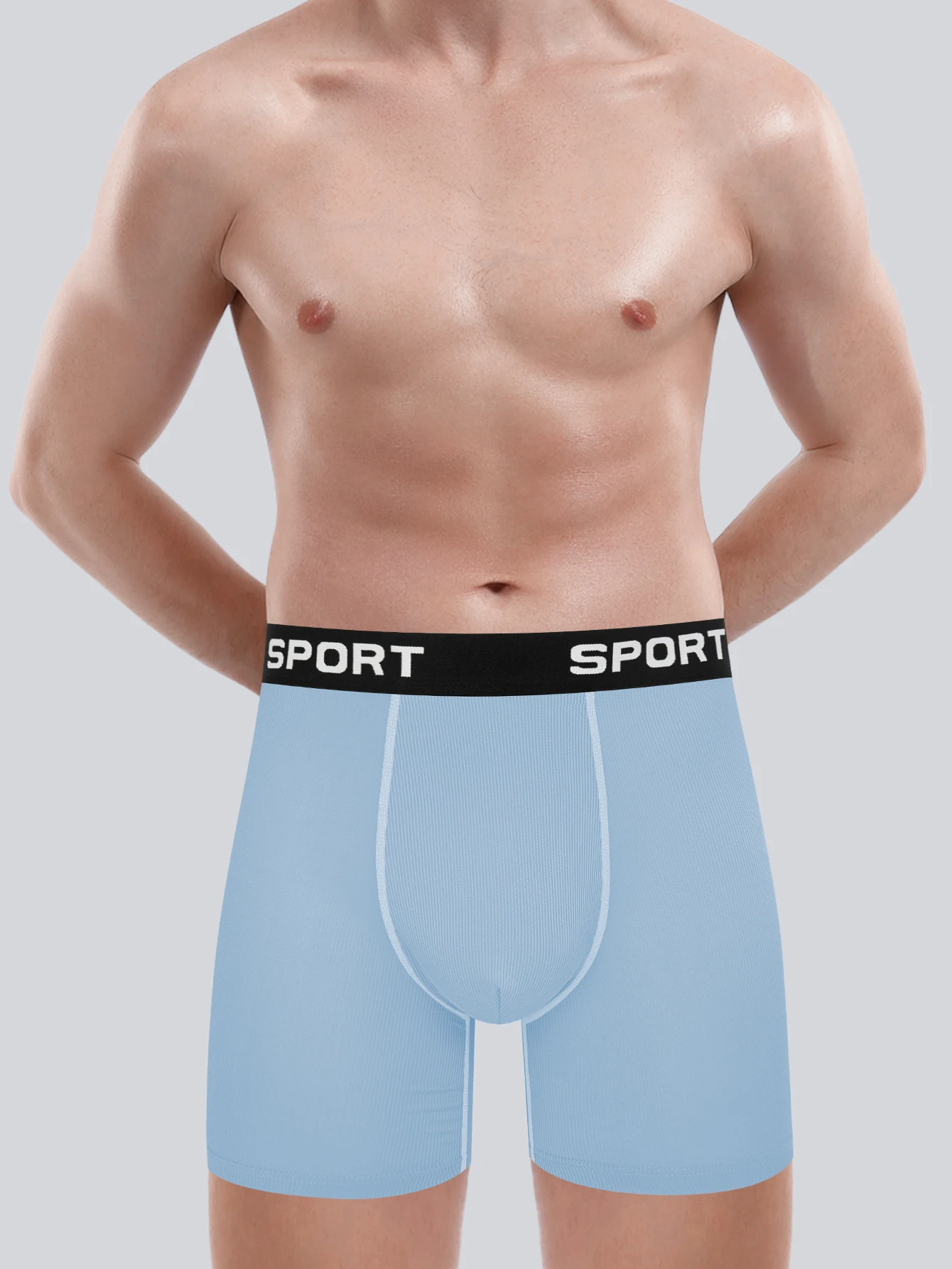 8PCS Celana Dalam Pria Pinggang Sedang Elastis Tinggi Model Sporty Celana Pendek Nyaman Polos Anti Jamur Celana Dalam Panjang Pria