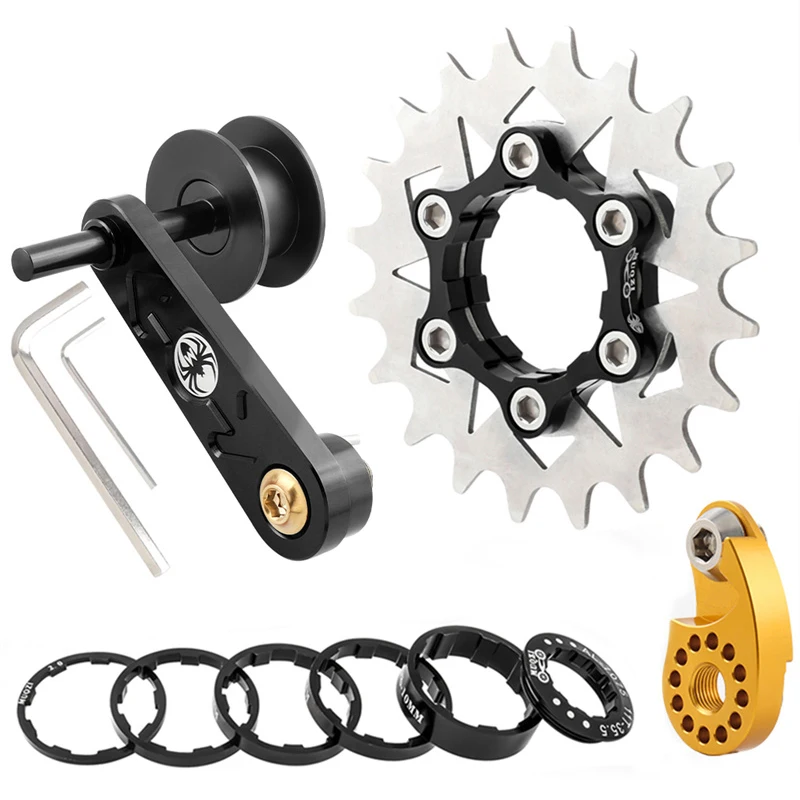 MUQZI Single Speed Cassette Kit MTB Road Bike Cassette Cog 1 Speed And Chain Tensioner 18T 19T 20T 21T 22T