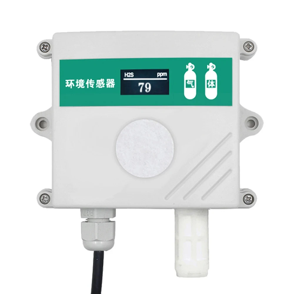 Gas Sensor H2S for Hydrogen Sulfide Concentration Peculiar Smell Monitor Detection Sensing Transmitter Module RS485 OLED 100ppm