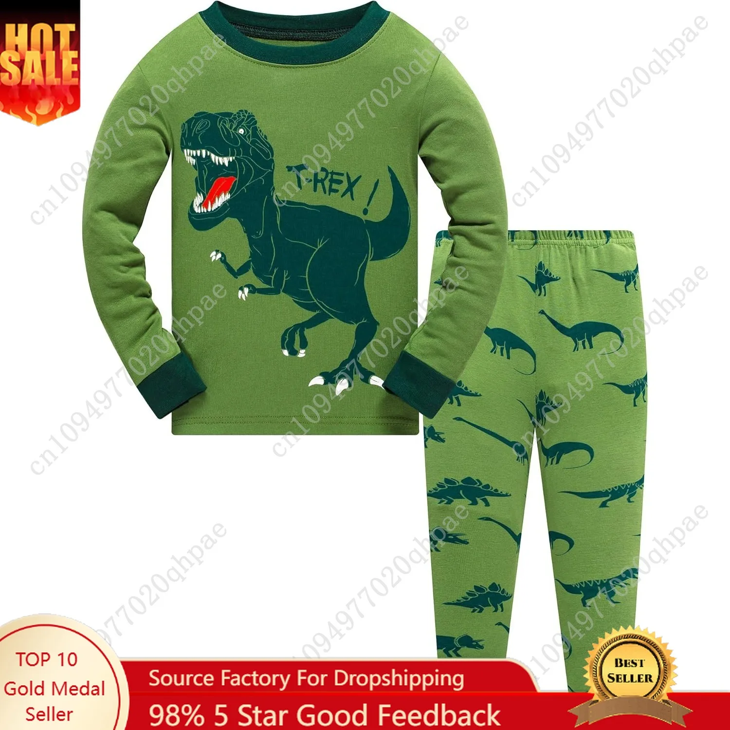 

Akyzic Toddler Boys Planet Pajamas Dinosaur Cotton Kids Truck 2 Piece Train Kids Pjs Sleepwear Clothes Set 3-10T