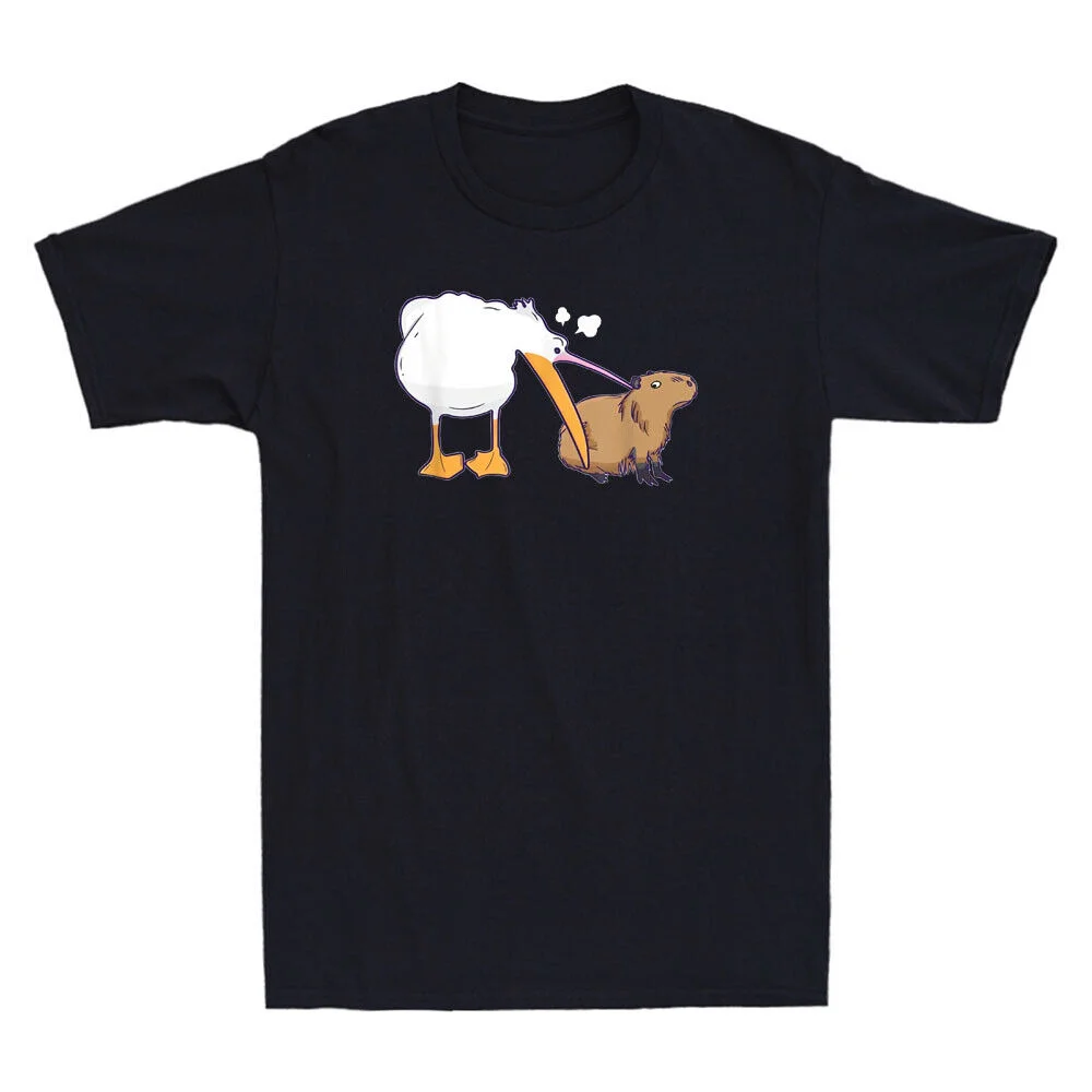 Pelican And Capybara Funny Animals Men's Unisex T-Shirt S-5XL