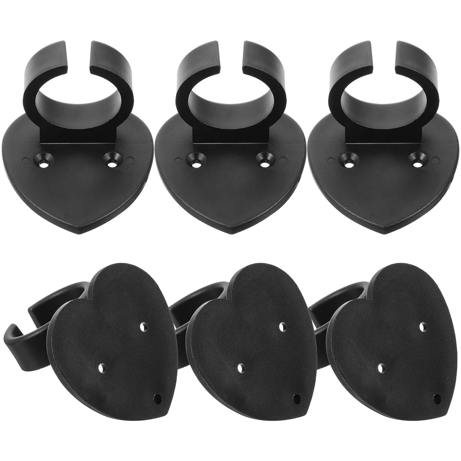 6 Pcs Microphone Holder Wireless Microphones Wall Hanger Hook Anti Rolling Rings Signage Accessories Mount