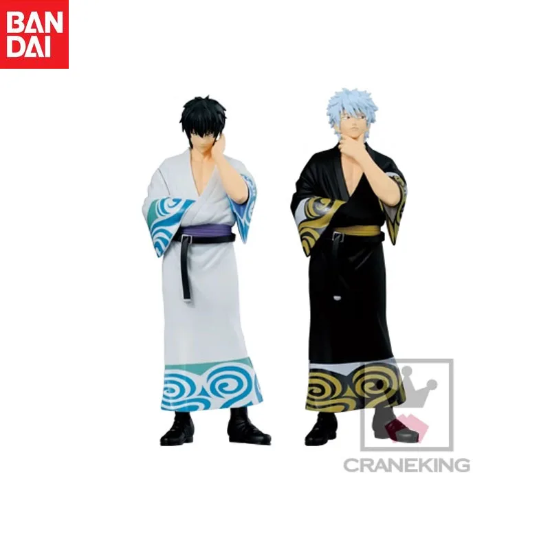 

In Stock Bandai Original Anime GINTAMA Hijikata Toushirou Sakata Gintoki Kimono Action Figure Model Holiday Gifts