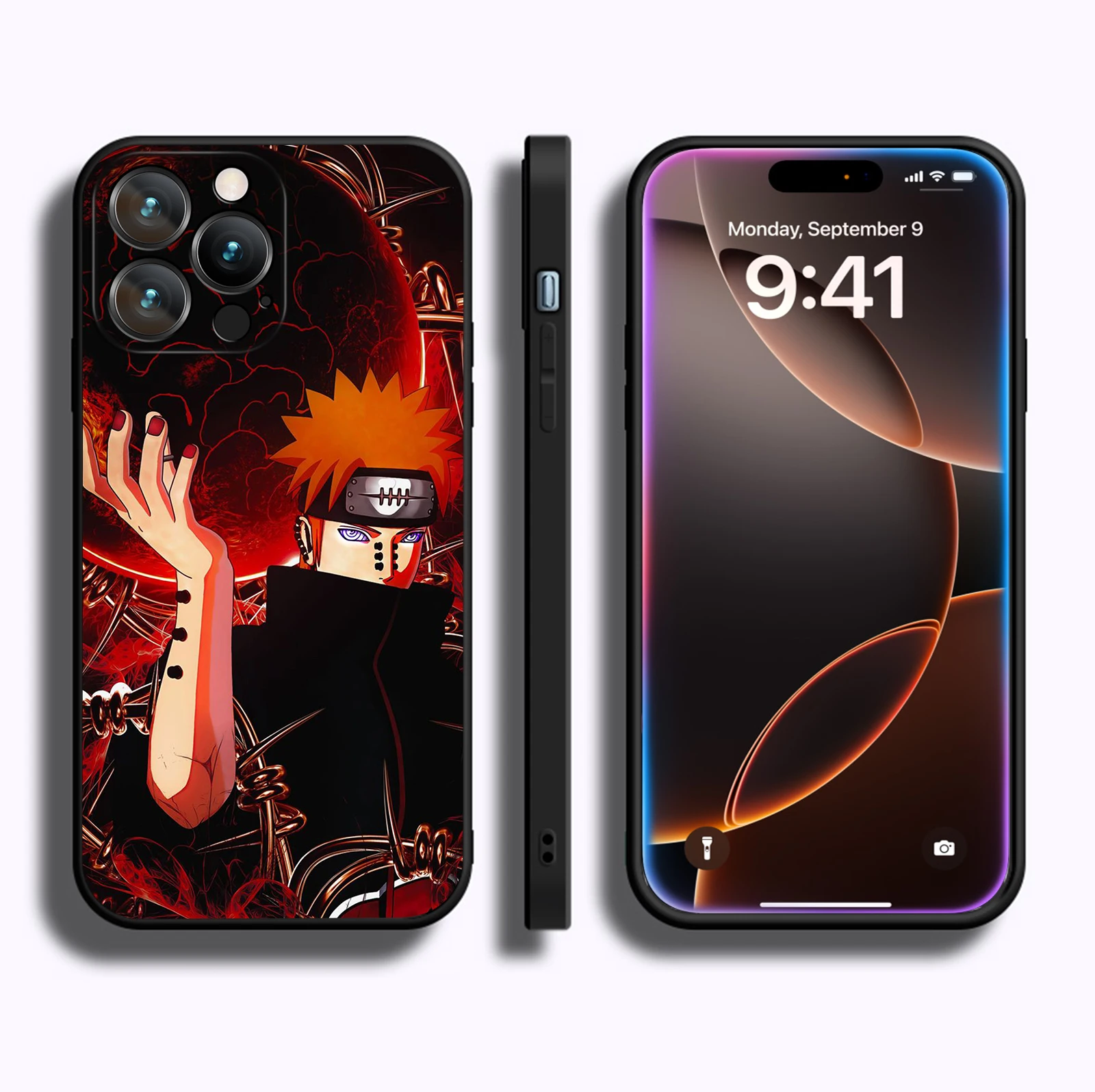 MINISO Case for iPhone 16 Pro Max Anime Six Paths of Pain Deva Soft Phone Cover for iPhone 16 15 14 13 12 11 Pro Max Plus