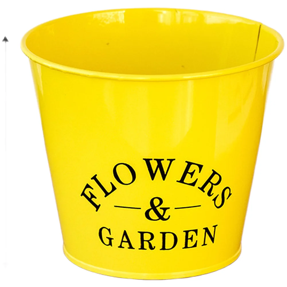 Compact Iron Flower Pot for Succulents Desktop Use Home Office Balcony Decor 16x16x13cm Black Yellow Pink Orange