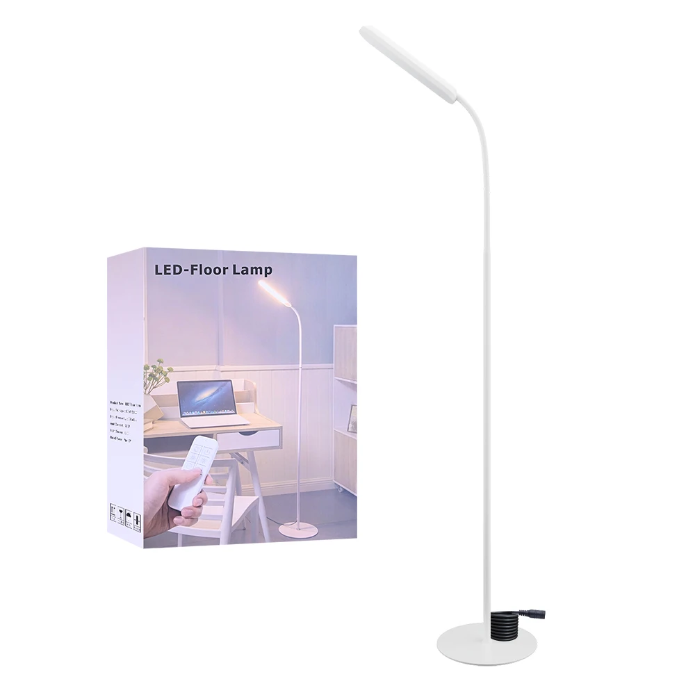 

Remote Control Led Floor Lamp Office Work Task Lamp Adjustable Gooseneck Stand Light Dimmable Indoor Standing Lighting