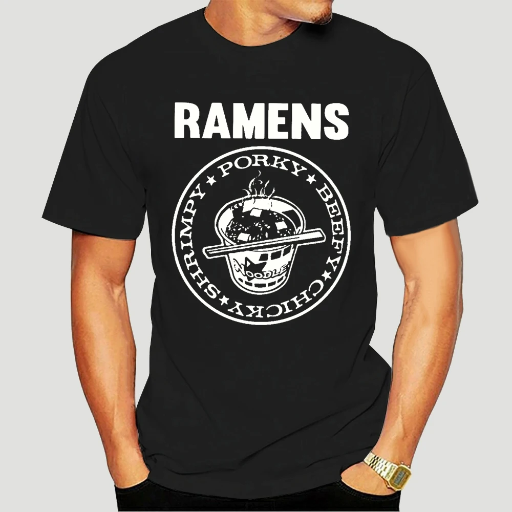 ¡Camiseta RAMENS! Camiseta de algodón de primera calidad con parodia, divertida, canoa, Ramone 5121X