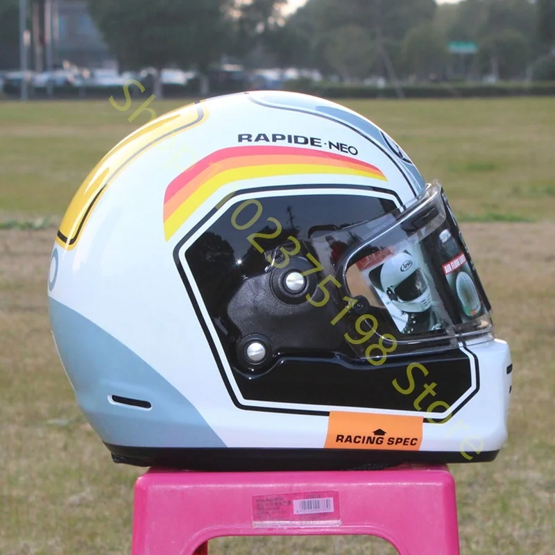 RAPIDE NEO Japanischer Integralhelm, für Harley-Motorräder und Cruiser-Motorräder, Schutzhelm, Digitalweiß, Capacete