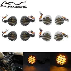 Universal Motorcycle 4Pcs Turn Signal Light Bullet Indicator Lamp For Harley Sportster Touring Dyna Chopper Cafe Racer For Honda