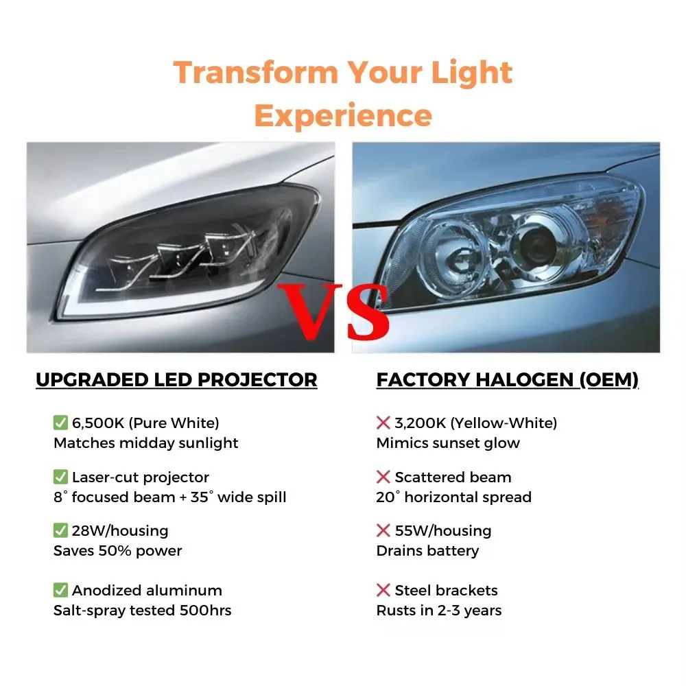 مجموعة مصابيح LED للسيارة لتويوتا RAV4 2005-2008 النهار الجري متتابعة بدوره إشارة ثنائية جهاز عرض (بروجكتور) ليد مرحبا/لو شعاع