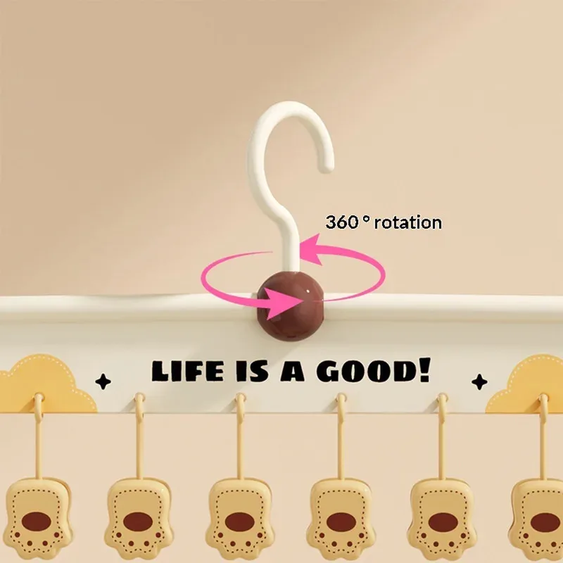 

Cute Cartoon Bear 8-Clip Hanger Windproof Strong Grip Sock Underwear Drying Rack Space Saving Laundry Organizer
