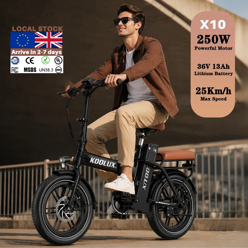Europe Poland X10 Electric Folding Bike Lithium Battery 7 Speed Mountain 65km Autonomia En15194 Donna CE Adult