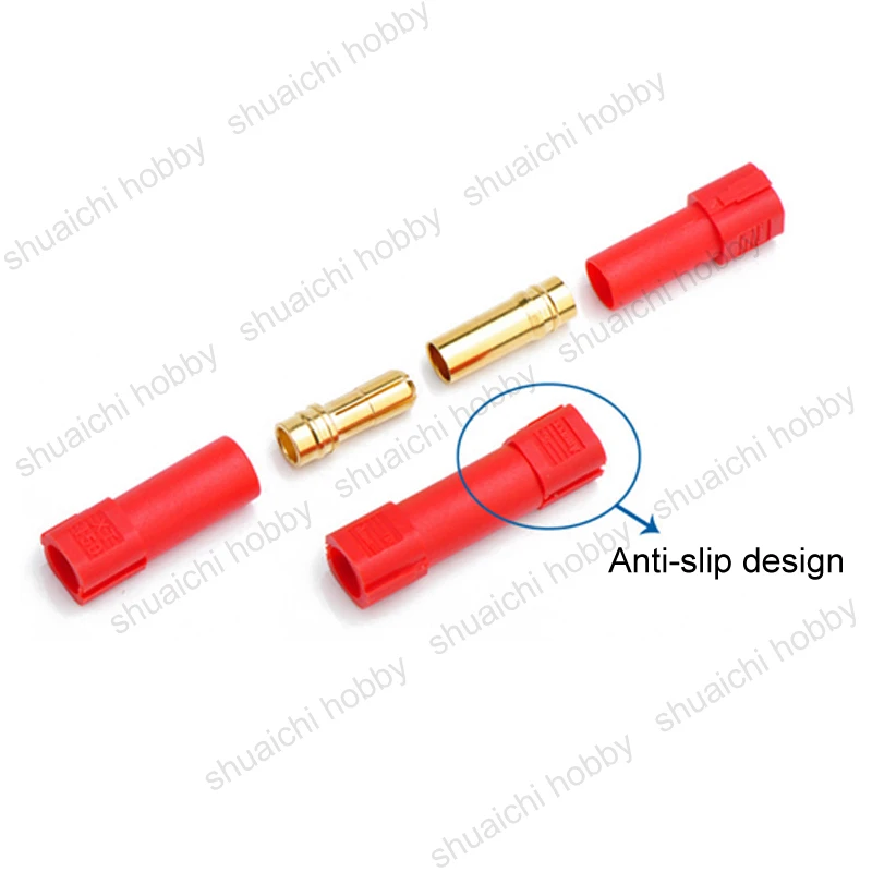 5Pairs Brass Gold Plated XT150 Male Female Plug DC 500V 60A 6mm Banana Head Connector with Protection Shell for Drone RC Models