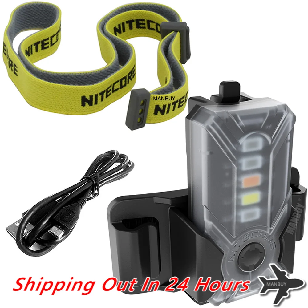 2024 NITECORE NU07 LE Rechargeable Signal Lamp + Headband Bright 5 Color Beacon Operators Police Emergency Response Helmet Light