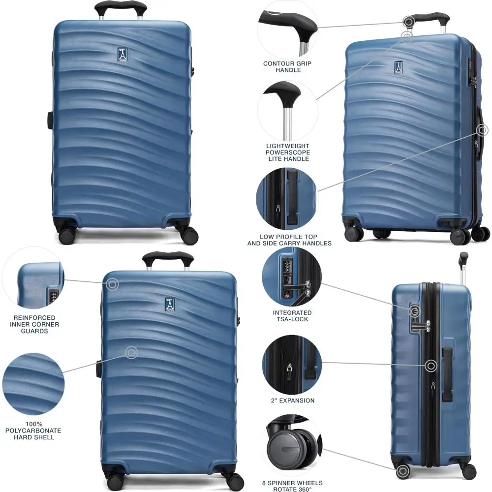 Equipaje expandible ligero de carcasa dura con 8 ruedas giratorias, cerradura TSA y garantía para viajes aéreos