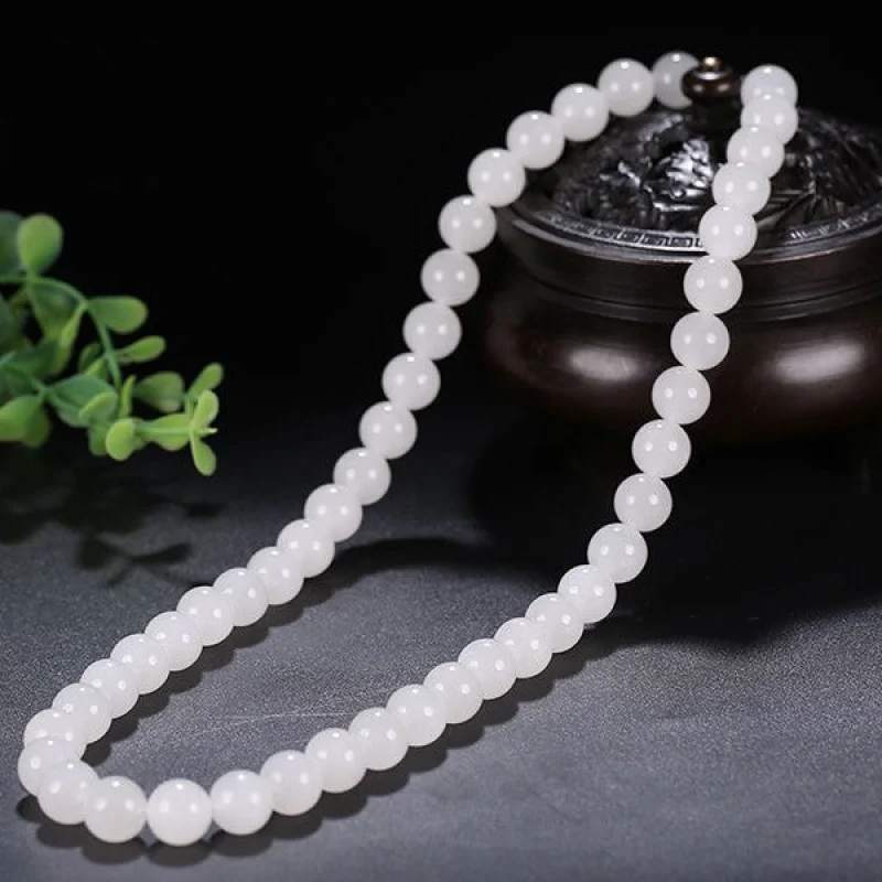 

Белое женское ожерелье из золотого шелка и нефрита, новый стиль, модное и универсальное.