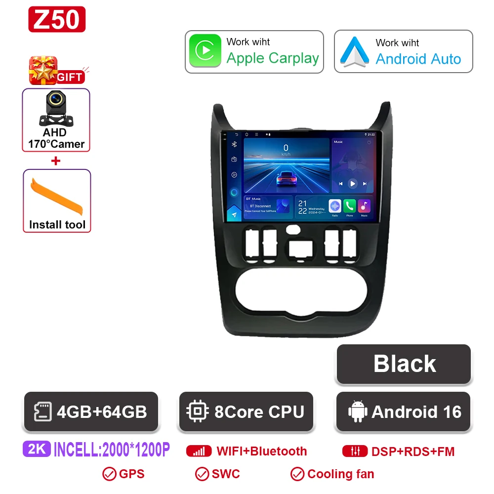 Android 16 autoradio voor Renault Logan 1 Sandero 2009 - 2015 voor Dacia Duster 2010 - 2017 auto multimedia videospeler navigatie