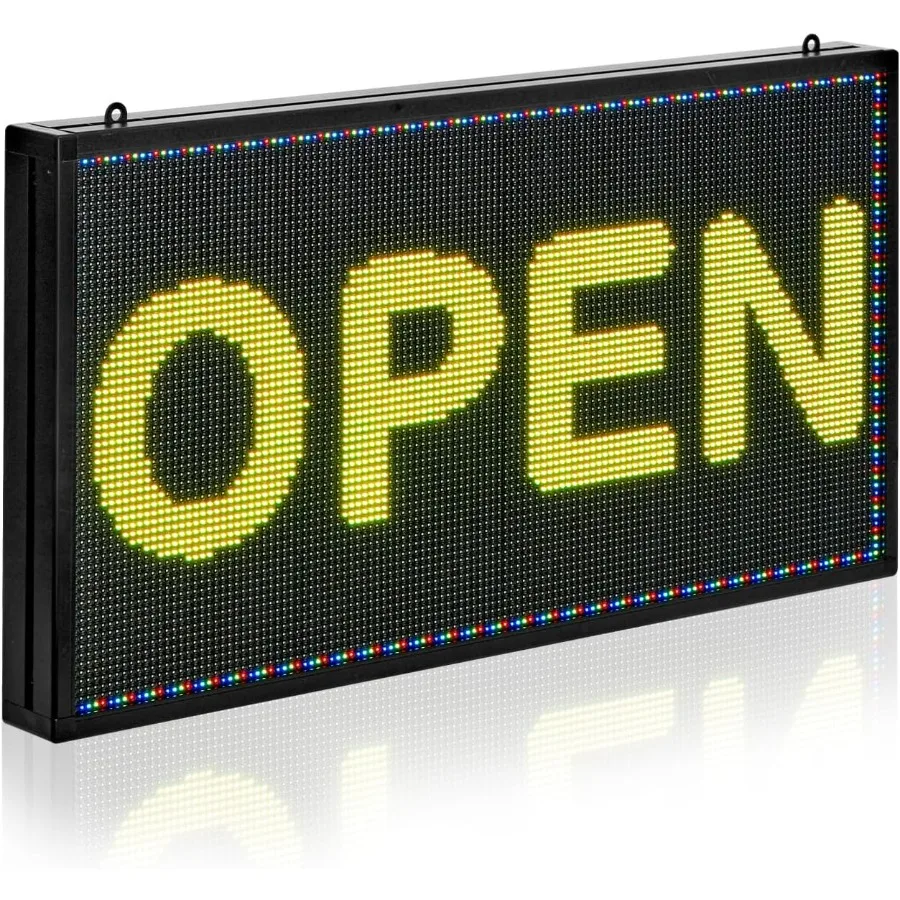 

Programmable LED Sign P10 Full Color ible Digital Scrolling Panel DIY Custom Text Pattern GIF Display Board Bluetooth APP Contr