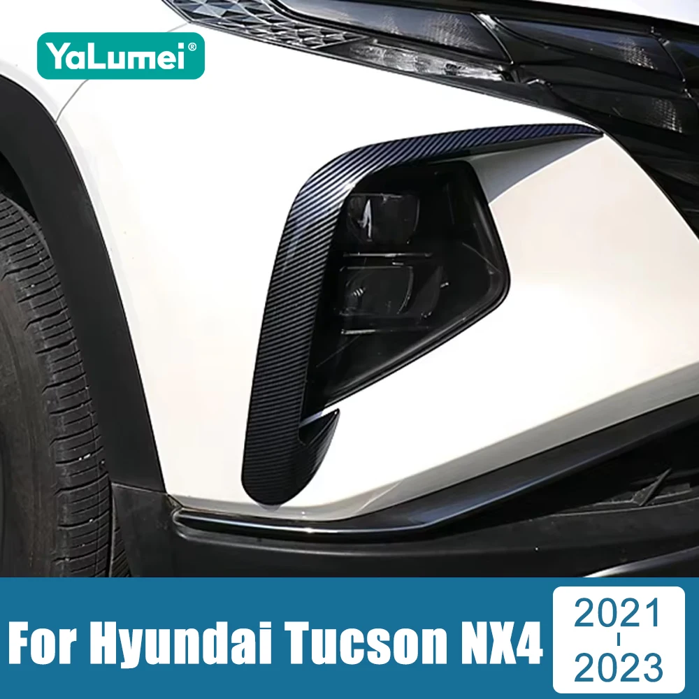 

For Hyundai Tucson NX4 2021 2022 2023 ABS Car Front Fog Lamp Eyebrow Wind Knife Cover Trim Fog Light Eyebrow Eye Lid Accessories