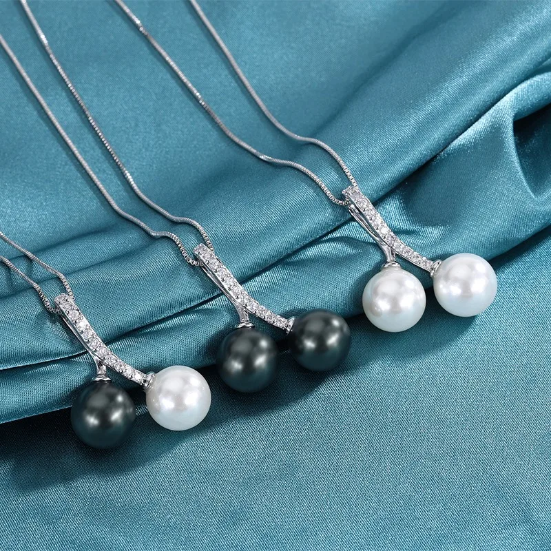 

Fashion Round Pearl Pendant Necklace for Women Elegant Imitation Pearl for Parties Weddings Anniversary Souvenir for Her