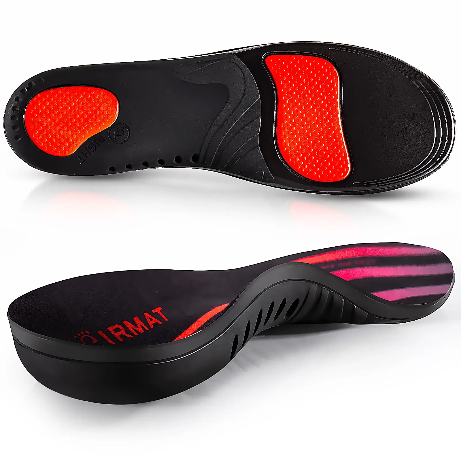 

2Pairs 220+lbs Heavy Duty Support Insoles Wide Feet Shock Absorbing Arch Support Inserts Athletic Running Insole For Women Men