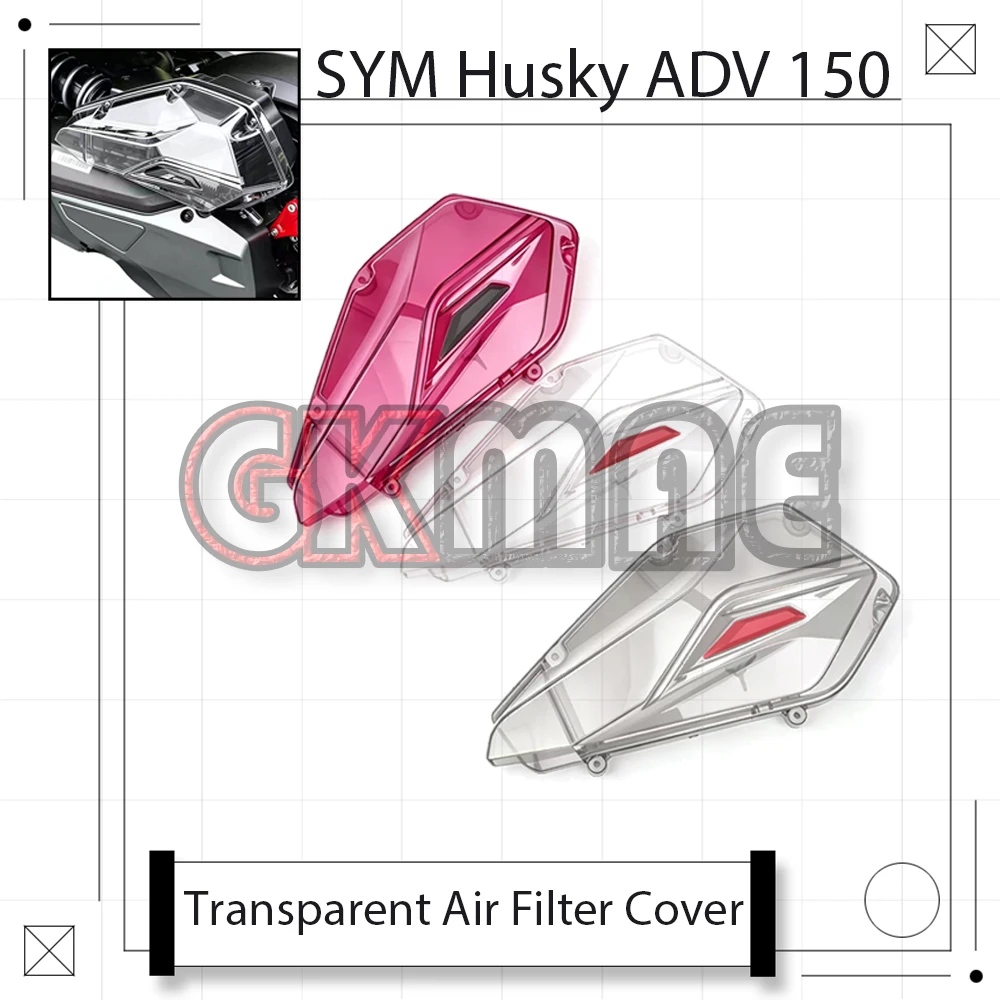 For SYM Husky ADV 150 Motorcycle Transparent Air Filter Cover Air Intake Filter Housing Cap Airbox Decorative Protector Cover