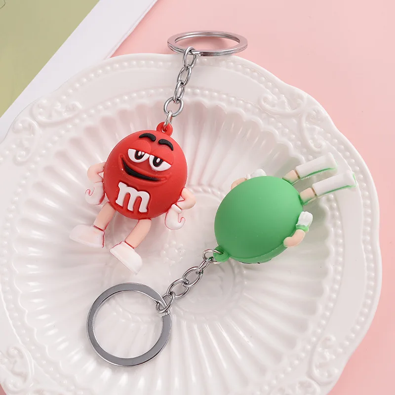 Cute M Bean Cartoon Keychain para crianças, chaveiro estilo quente, surpresa de aniversário presente acessórios, novo rosto, celebridade Web