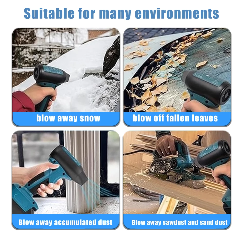 130000 RPM Cordless Blower Portable Handheld Turbo Jet Fan For Makita 18V Battery Electric Air Duster For Camping Outdoors Car