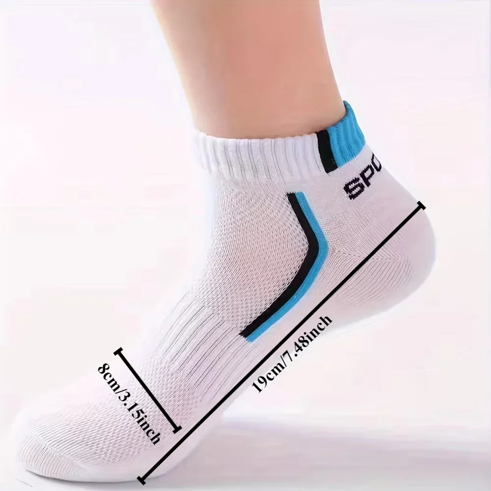 5/15/25/35pairs Simple Stripe Pattern Liner Anklets Socks Comfy Breathable Soft Sweat Absorbent Socks For Men's Outdoor Wearing