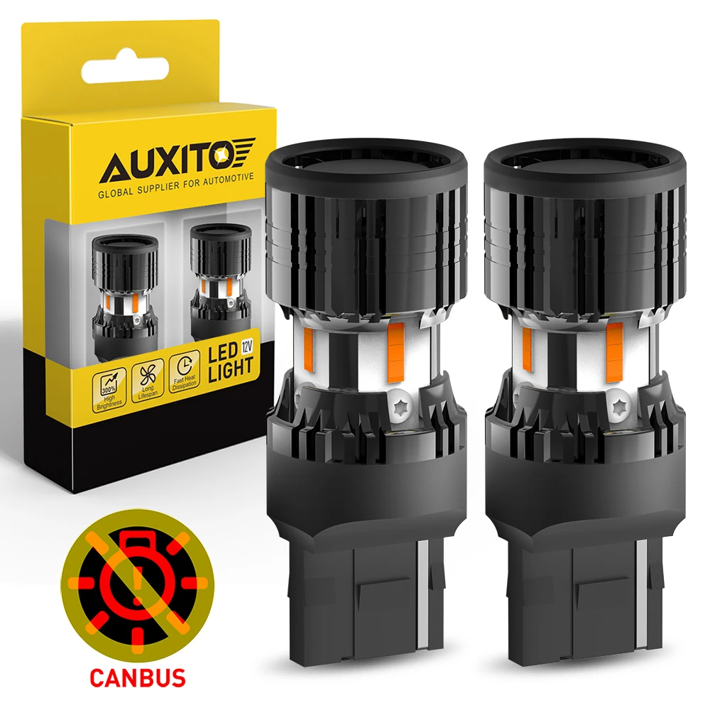 

AUXITO 2X Anti Hyper T20 W21W 7440 Светодиодная лампа стробоскопа указателя поворота Canbus 1156 BAU15S PY21W BA15S P21W Светодиодный светильник без ошибок янтарный
