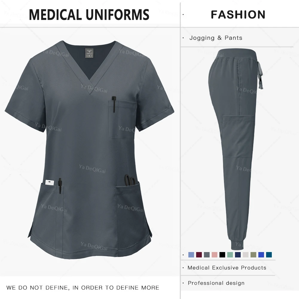 Pink Clinical Uniform Woman Pharmacy Workwear Nurse Uniform Hospital Doctor Oral Dental Surgery Uniforms Medical Scrubs Sets New image 3