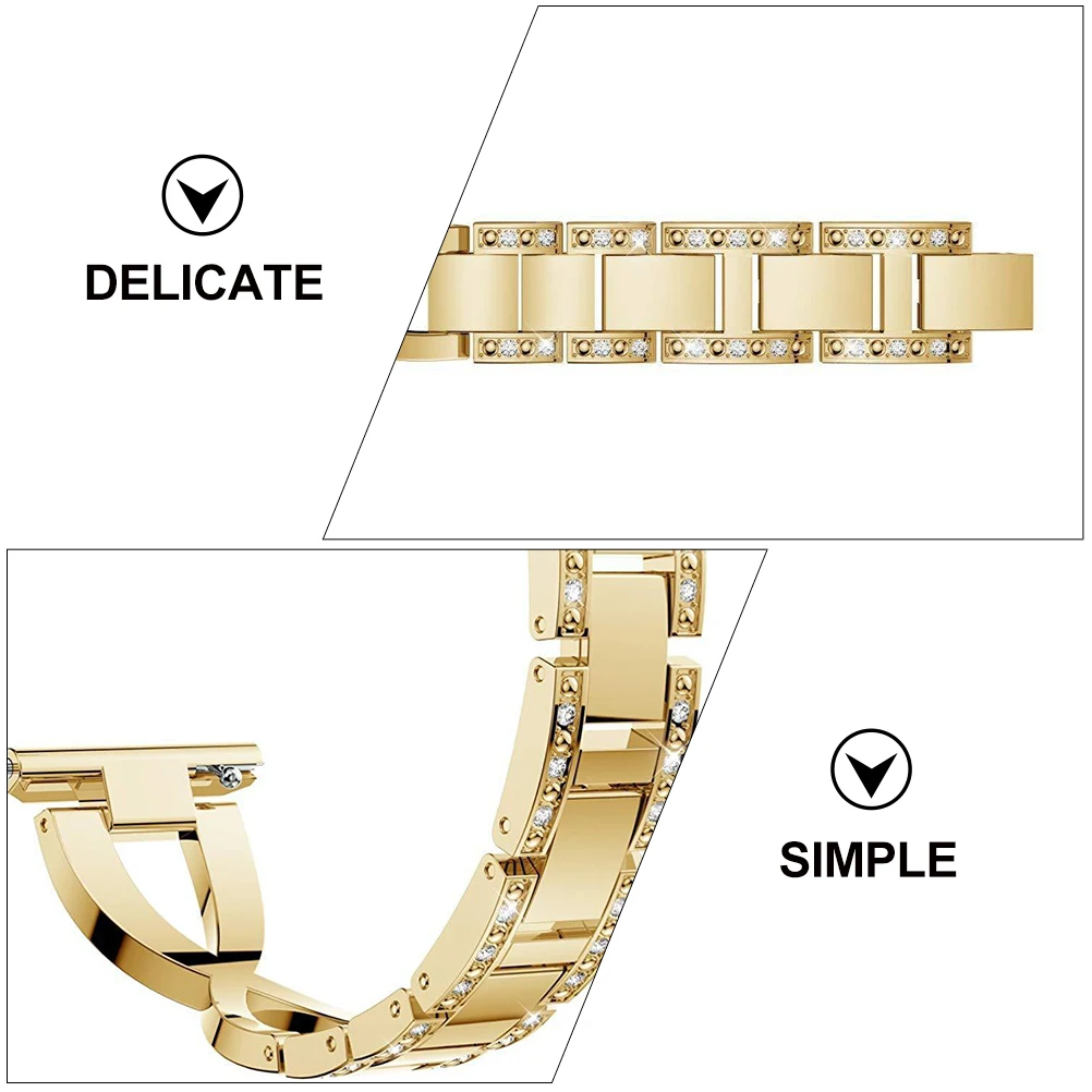 

1 pc Stainless Steel Watch Band Delicate Diamond Design Fit Most Wrist Sizes Easy Install Creative For Business Sports Daily