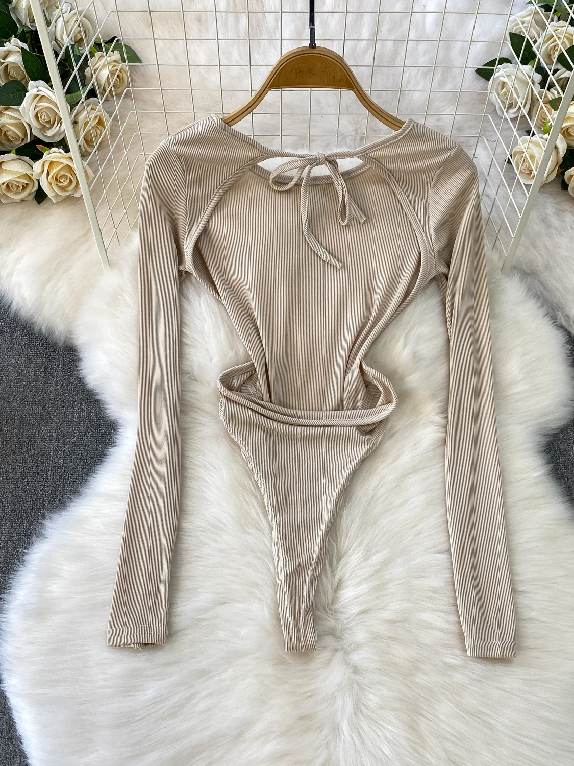 

Сексуальная круглая трикотажная утягивающая основа Ba с высоким разрезом, женская осенне-зимняя модная одежда для поездок на работу