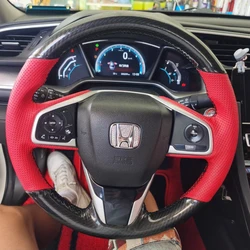 Coprivolante personalizzato per Auto 100% adatto per Honda Civic 10th Gen 2016 2017 2018 accessori interni Auto involucro dello sterzo