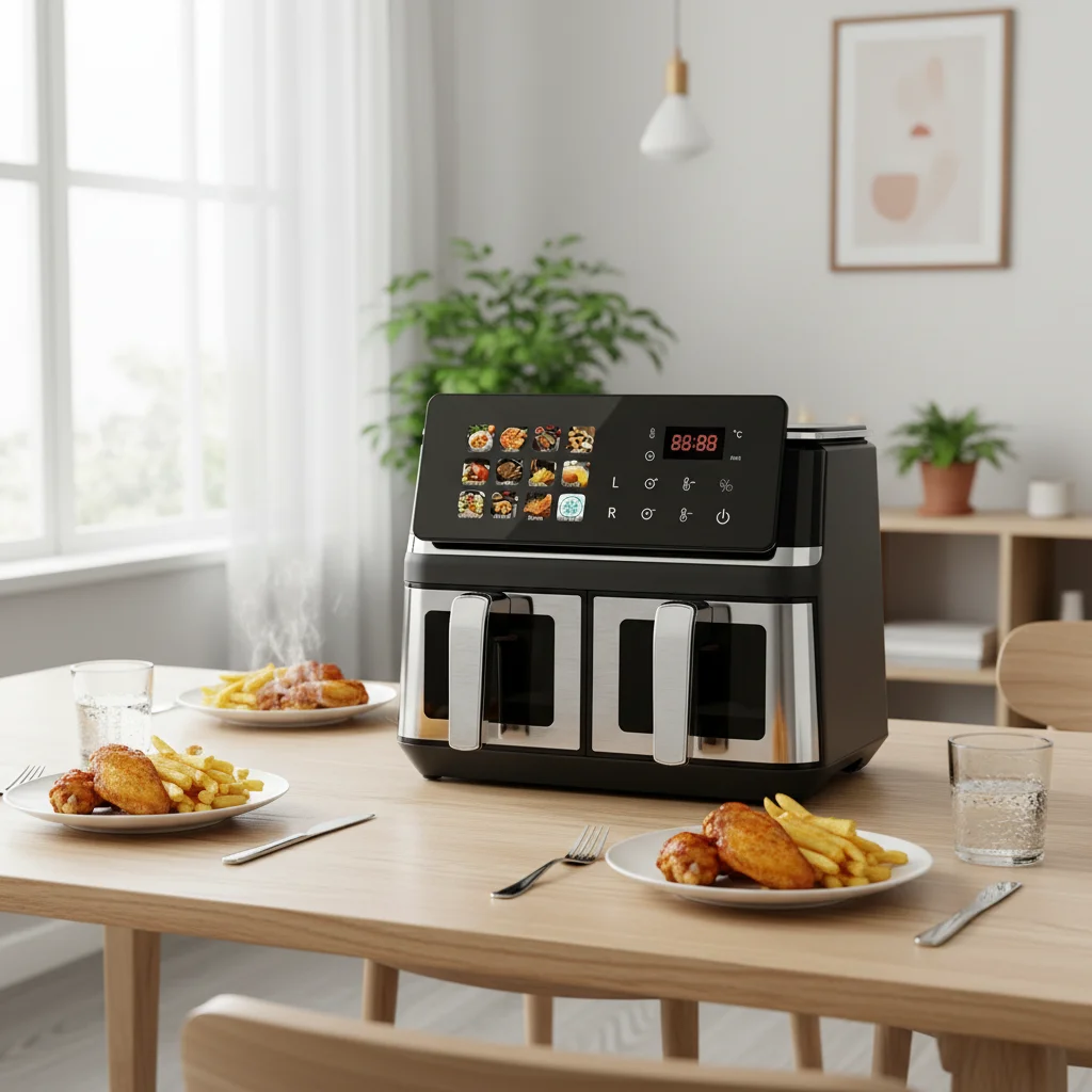 ll Large Capacity Visual Air Fryer Household Multifunctional Intelligent 12L Double Chamber Fryer 2000W