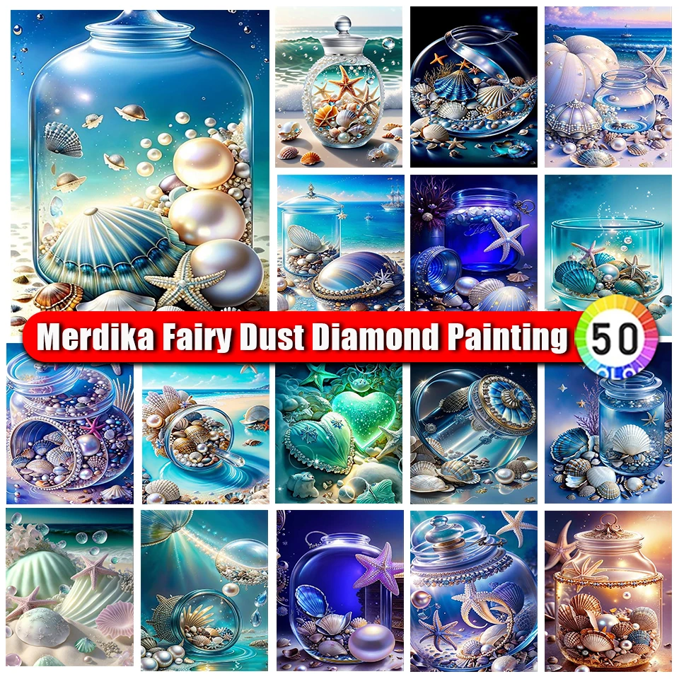 Reißverschlusstasche Fee Staub Diamant Malerei Komplette Kits Muschel Landschaft Kreuzstich Diamant Stickerei Vollbohrer Blume Wanddekoration