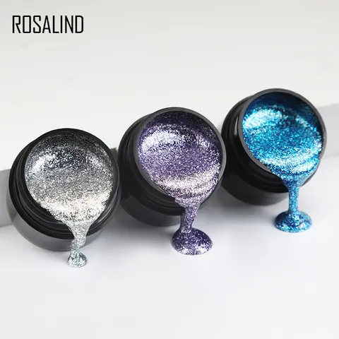 ROSALIND Nail Gel Varnishes Pure Colors Painting Polishes 5ML Gel Painting Semi Permanent Soak Off UV/LED Nail Art Design