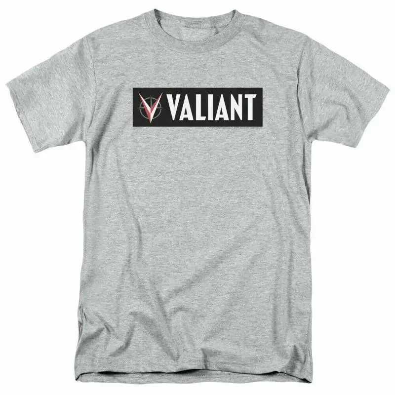 Camiseta con el logotipo horizontal de Valiant Comics, para hombre, diseño clásico deportivo, color gris.