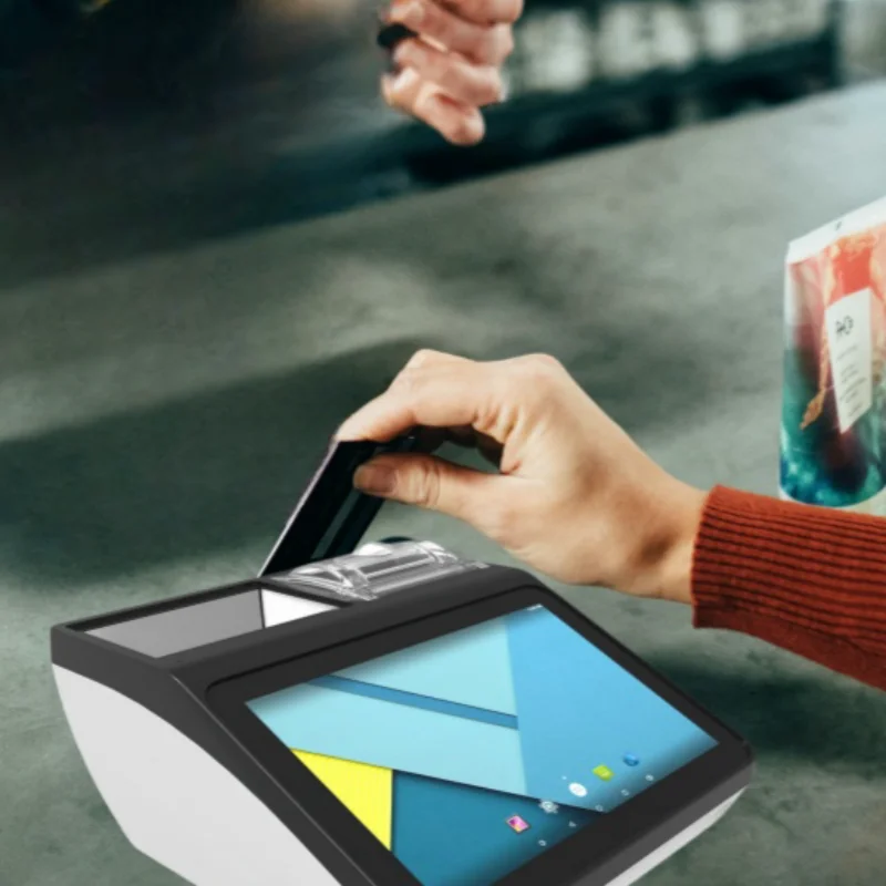 7 Inch NFC QR Printer POS Terminal Credit Card Reader Cash Register for Business Use