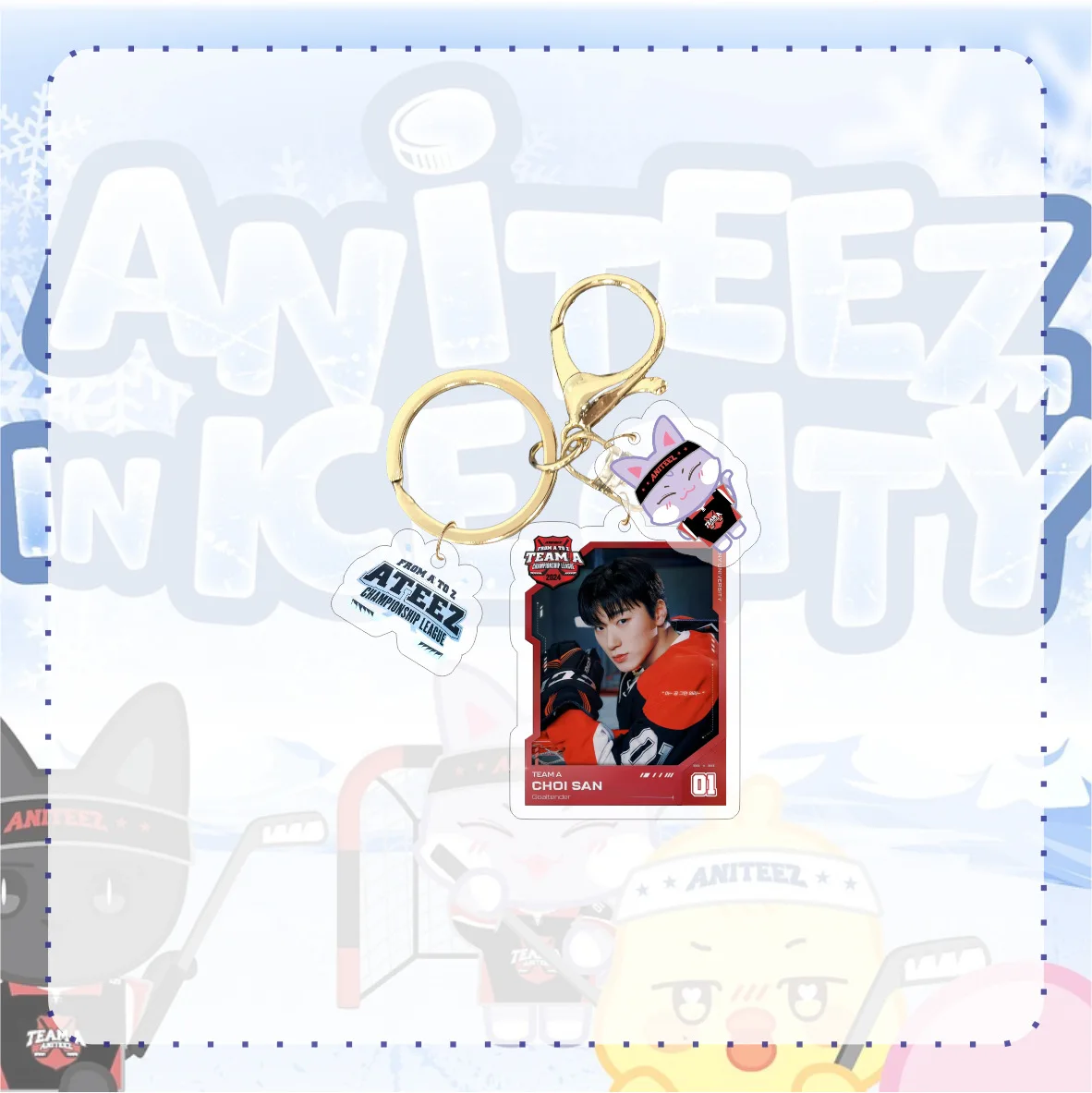 3pcs ATEEZ Cartoon Keychain Albums ANITEEZ Key Chain Hongjoong Seonghwa Yunho Yeosang San Keyring Pendant Accessories Fans Gift