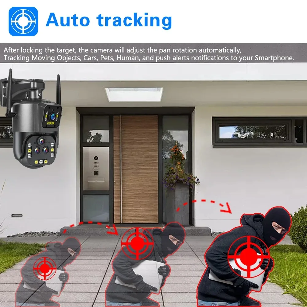 Imagem -05 - Câmera Wifi Ptz com Tela Dupla 16mp 8k Zoom 20x ai Auto Tracking Vigilância sem Fio ao ar Livre 4k 8mp