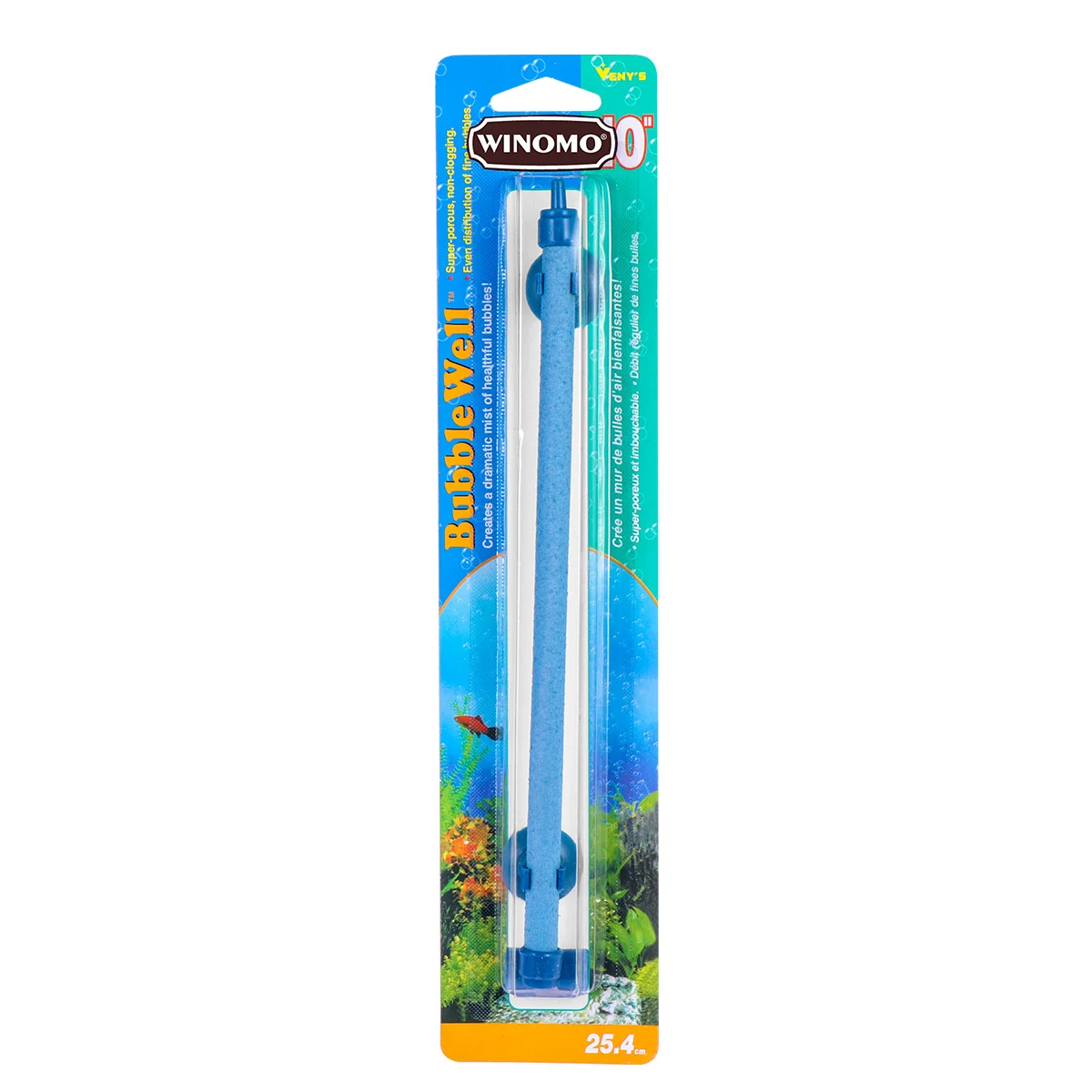 

10-Inch Air Stone Tube Blue Instant Oxygenation for Fish Tank Aquarium Air with Suction Cups Connector