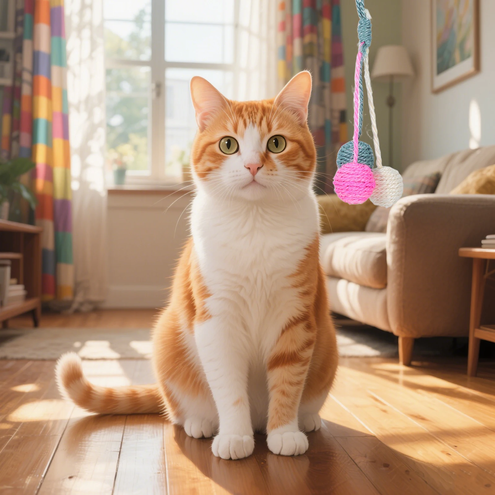 

Sisal Cat Ball Hanging Indoor Kitten Interactive Play Chase Exercise Pet Hanging Balls for Cats Indoor Sisal Toy